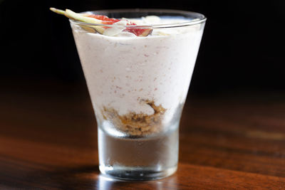 Close-up of drink in glass on table