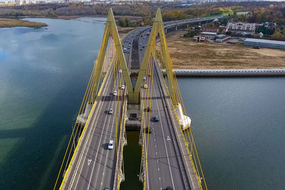 High angle view of bridge over river