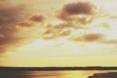 Scenic view of sea at sunset