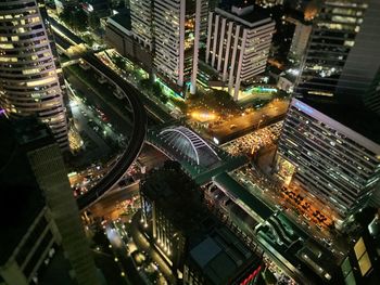 High angle view of city street