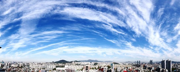 Panoramic shot of townscape against sky