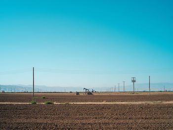 Scenic view of field against clear sky