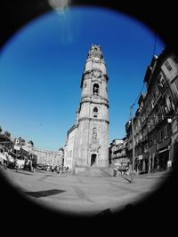 View of church against blue sky