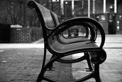 Close-up of empty chair