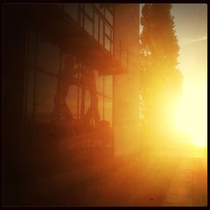 Sun shining through clouds