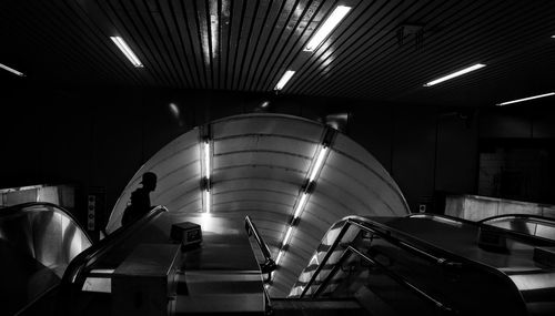 Interior of illuminated tunnel