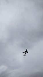 Low angle view of airplane flying in sky