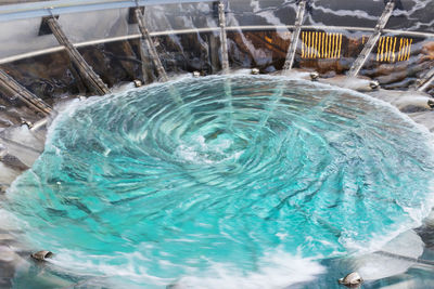 High angle view of swimming pool in sea