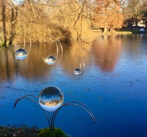 Close-up of bubbles in water