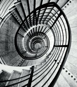 Directly above shot of spiral staircase