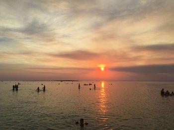 Scenic view of sea during sunset