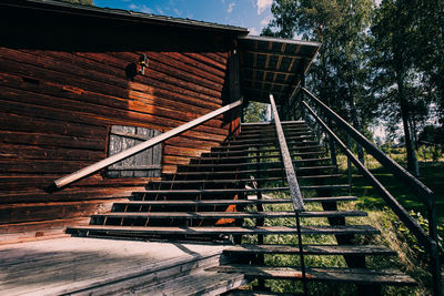 Low angle view of staircase by building