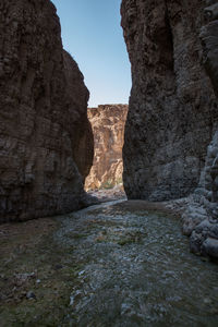 Rock formations in sunlight