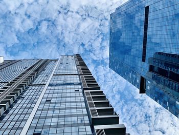 Low angle view of modern building against sky