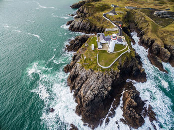 High angle view of beach