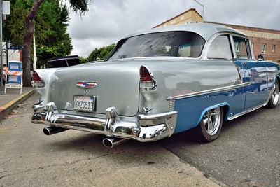 Vintage car on street in city