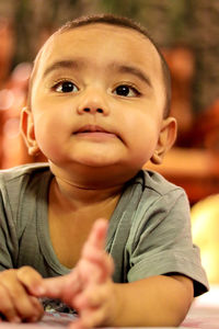 Portrait of cute boy smiling