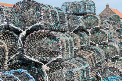 Stack of lobster pots