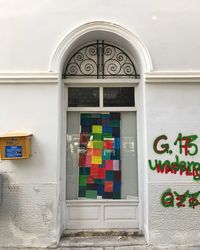 Close-up of multi colored door