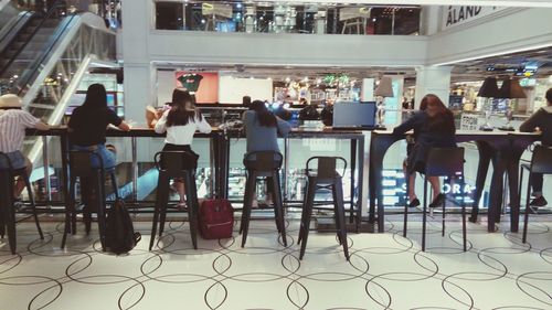 People sitting in restaurant