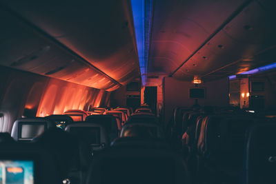 Interior of airplane