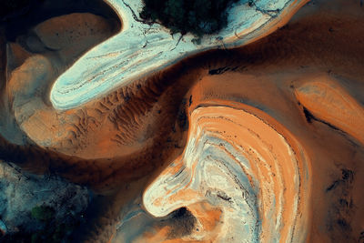 High angle view of rock formation