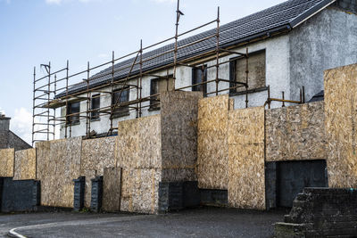 Exterior of old building against sky