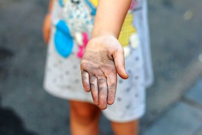 Close-up of girls hand