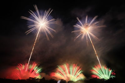 Low angle view of firework display