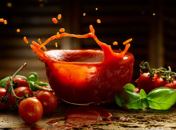 Close-up of fruits on table