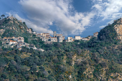 High angle view of townscape against sky