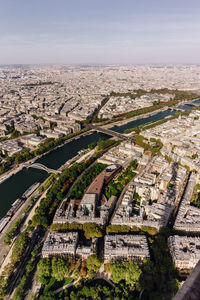 High angle view of buildings in city