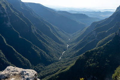 Aerial view of mountain range