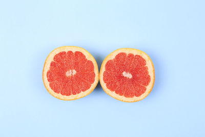 Close-up of strawberries against white background