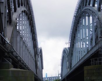 Low angle view of skyscrapers against sky