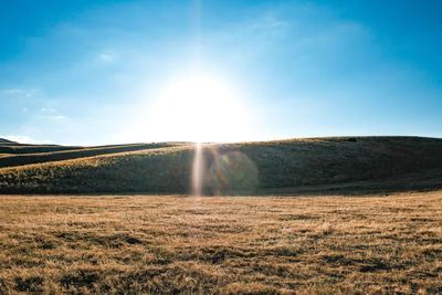 Scenic view of land against sky