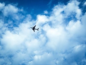 Low angle view of airplane in flight