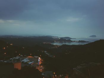 Illuminated cityscape at night