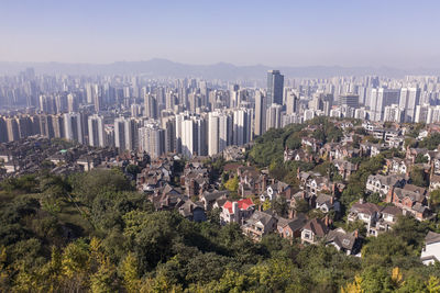 Aerial view of chongqing residential area during the day