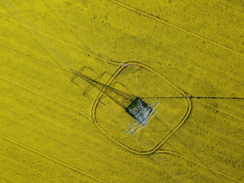 Full frame shot of electricity pylon from above