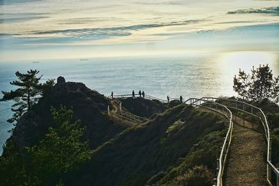 High angle view of sea against sky