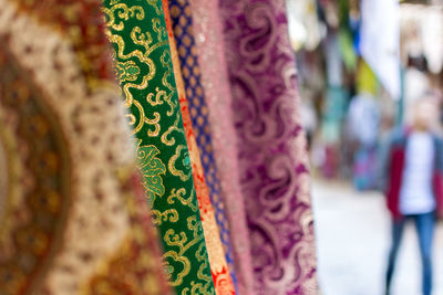 Close-up of multi colored for sale in market