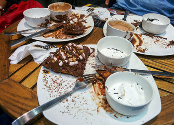 Close-up of coffee served on table