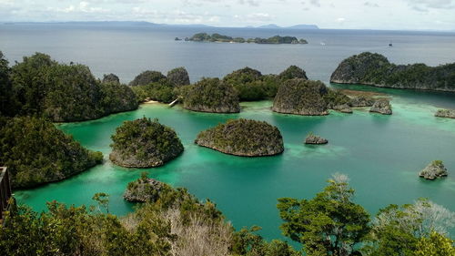 High angle view of sea against sky