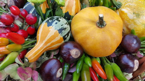 Full frame shot of pumpkins