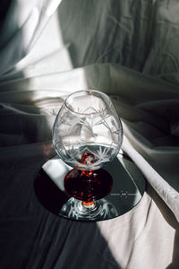 High angle view of drink on table at home