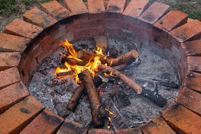 Close-up of bonfire