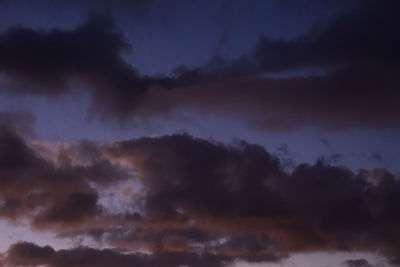 Low angle view of storm clouds in sky