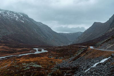 Scenic view of mountains against sky