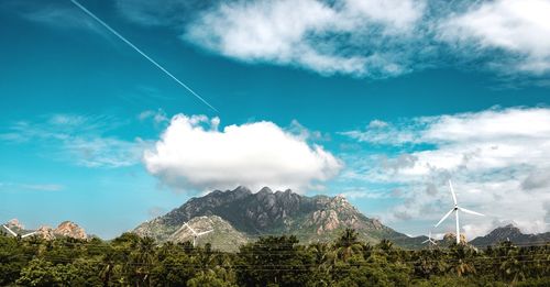 Scenic view of mountains against sky